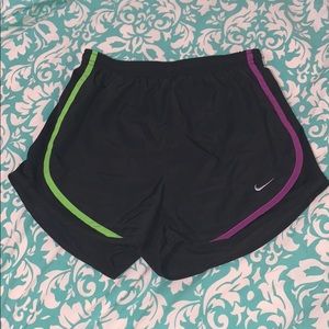 Nike rainbow striped athletic shorts